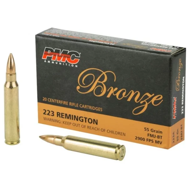 PMC Bronze .223 Remington Rifle Ammo - 55 Grain | FMJ-BT PMC Ammunition