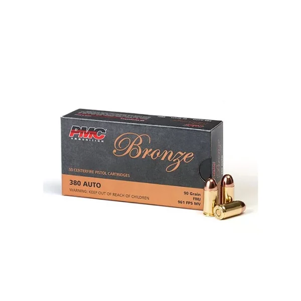 PMC Bronze .380 ACP Handgun Ammo - 90 Grain | FMJ