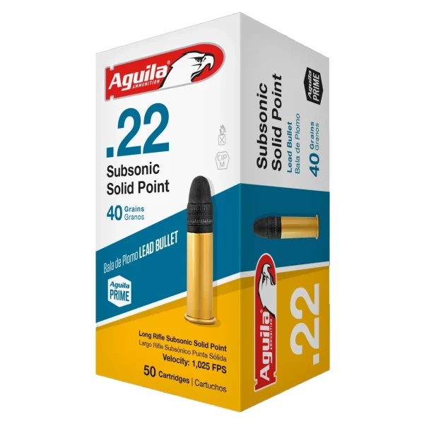 AGUILA SUBSONIC 22 LR 40GR LEAD SOLID POINT